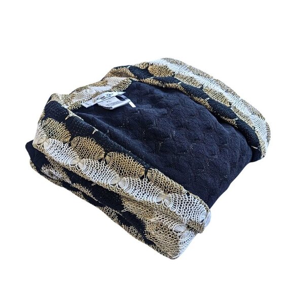 Vintage 90s MONA LEAH COUTURE Metallic Open Knit Semi-Sheer Cardigan Size XL - Picture 7 of 7